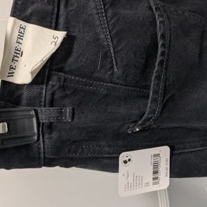 Free People Lucky You High Rise Cropped Wide Leg Barrel Jeans in Soundwaves